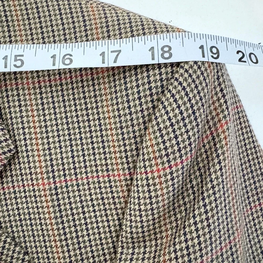 Christian Dior Monsieur‎ Mens Brown Wool Houndstooth Plaid Blazer Sport Coat 42R